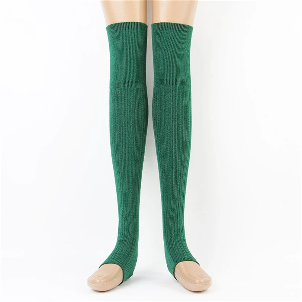 Women's Cashmere Over-the-knee Thigh Socks Knitted Yoga Sports High-tube Leg Warmers Sweat-absorbent Thick Warm Long Foot Covers