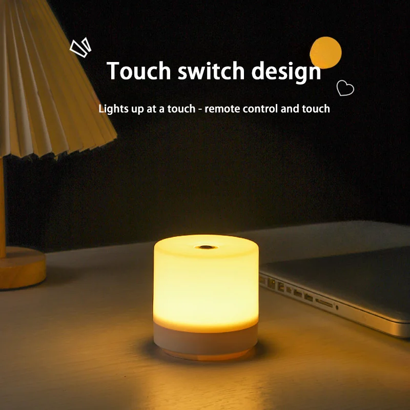 Lámpara de mesita de noche Con 3 modos táctiles, pequeña con carga USB Luz Nocturna, atenuación, protección ocular para dormitorio, regalo para niños, lámpara LED para libros