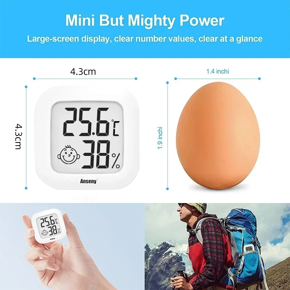 4 Pieces Mini Indoor Digital Thermometer Hygrometer Set Room Humidity Gauge Meter LCD Display Temperature Sensor