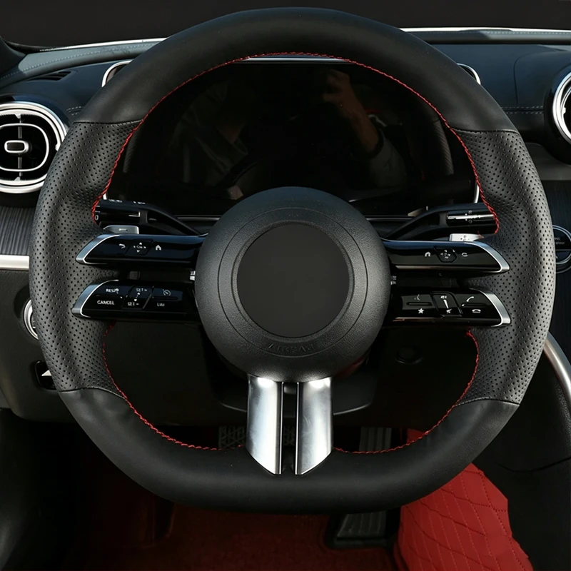 

Чехол для руля из кожи ручной работы для Mercedes-Benz AMG GT A35 A45 A45S C43 CLS53 E53 E63 EQE 43 53 SL43 SL55 SL63