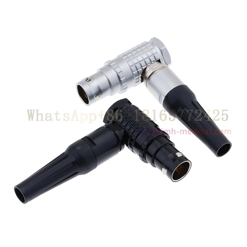 FHG.2B.302-32 needles CLAD72， 90 ° right angle male plug, black, silver, push-pull self-locking single key quick connector