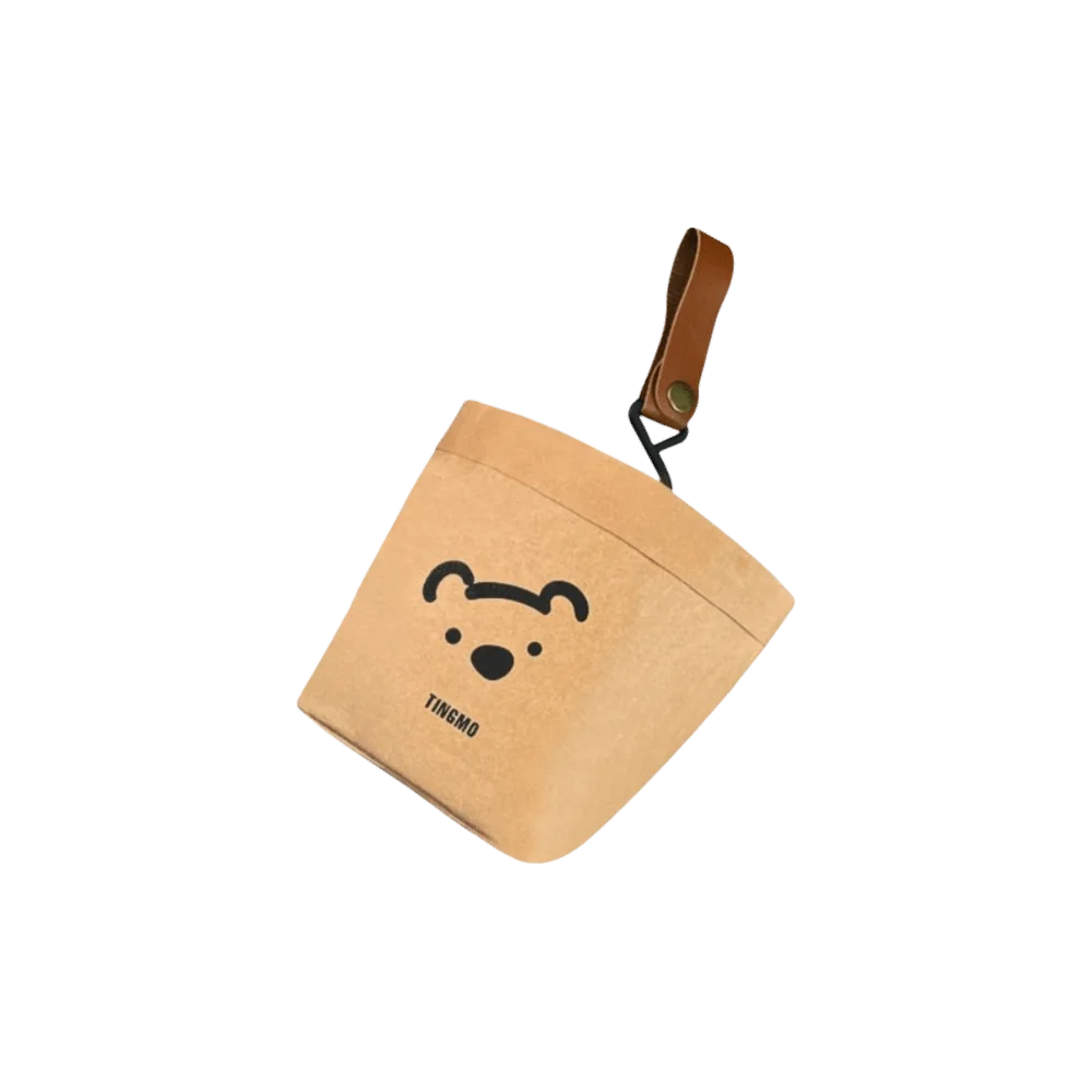 Bear Shaped Car Air Vent Trash Can Multipurpose Portable Kraft Paper Storage Bag Washable Material Mini Size