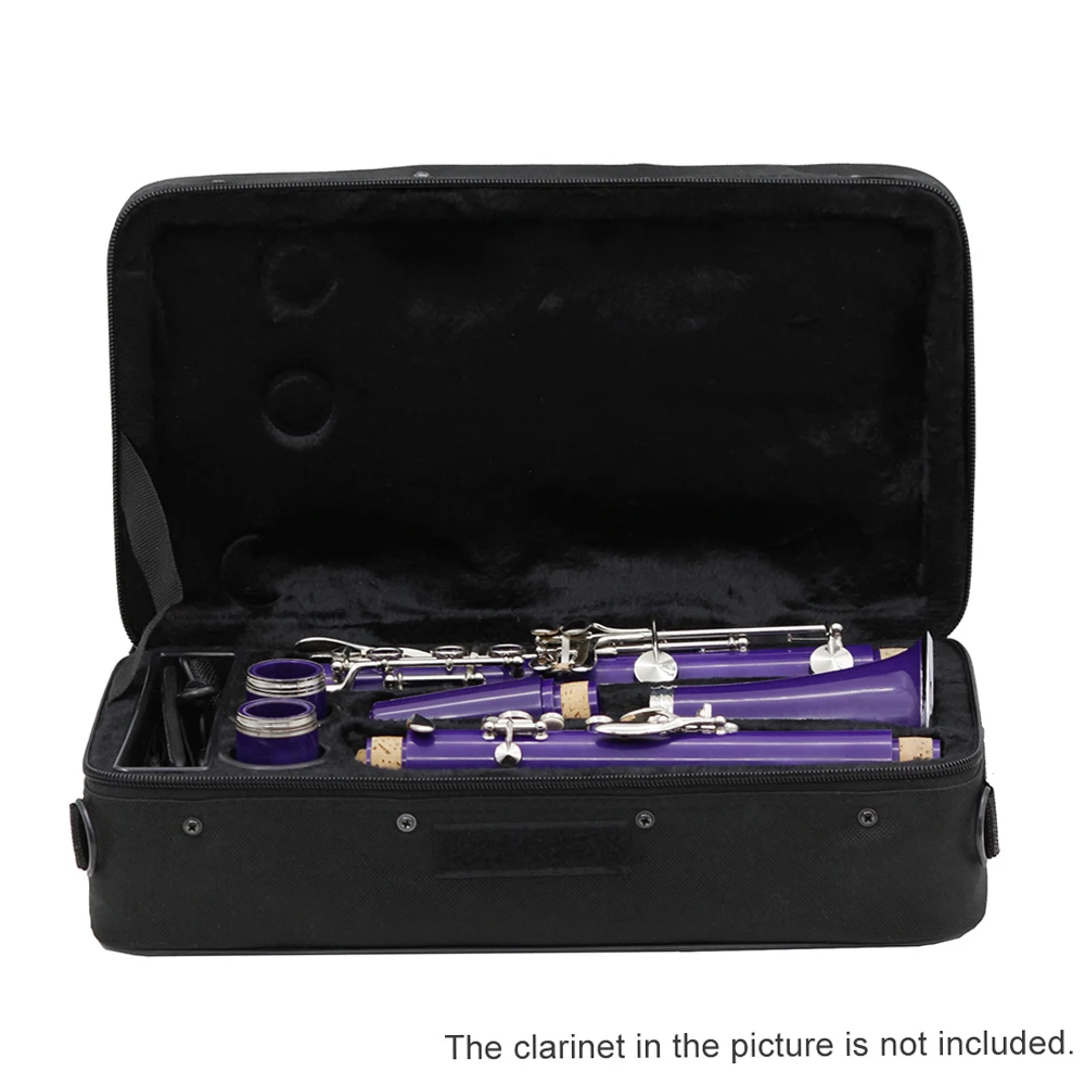 Bb Clarinet Case Gig Bag Backpack Box  Water-resistant 600D Foam Cotton Padding with Adjustable Single Shoulder Strap