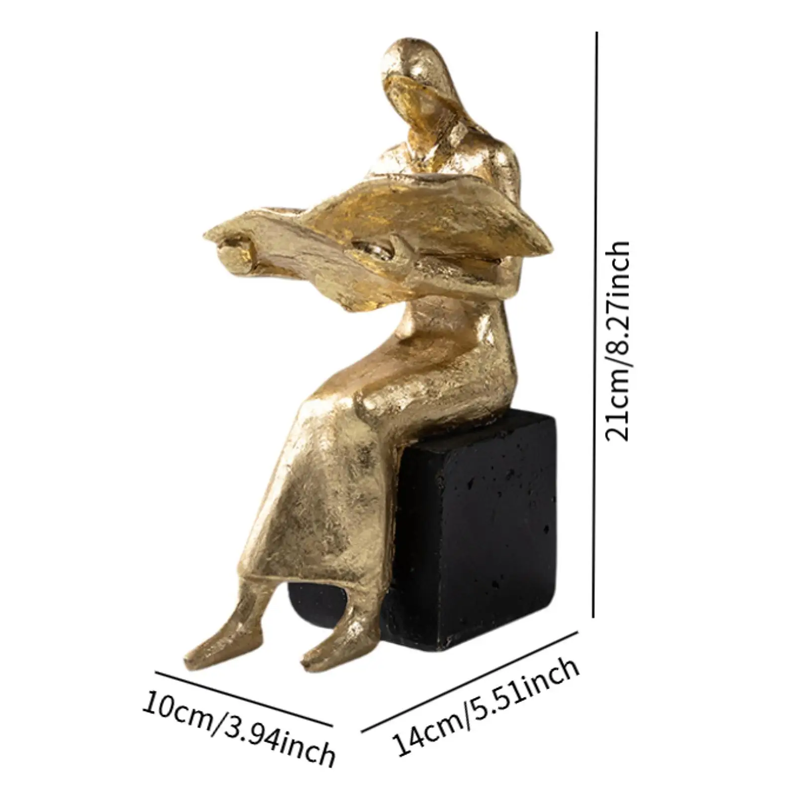 Figurina di lettura Fermalibri in resina Figura d'arte moderna per scaffali Soggiorno