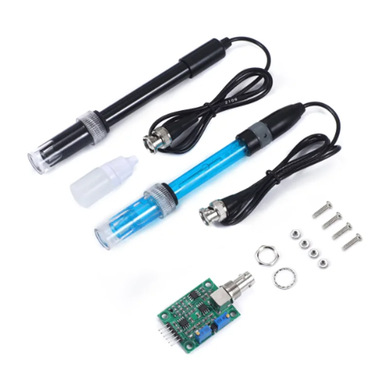 Liquid PH Value Detection Regulator Sensor Module Monitoring Control Meter Tester + BNC PH Electrode Probe For Arduino PH 0-14