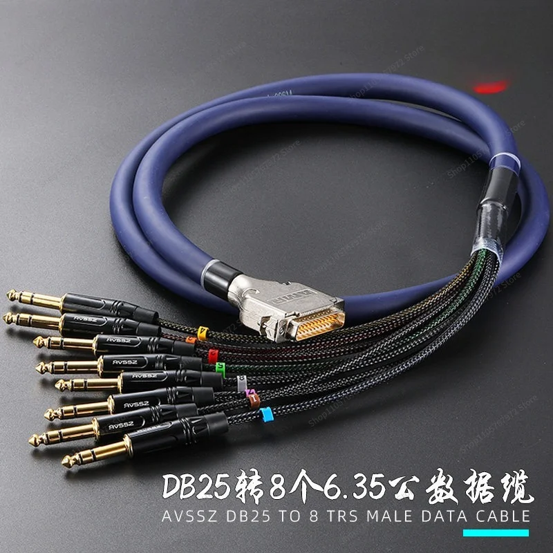 For Data DB25 Braid Loose Tail 8 Gold Plated Xanon 6.35 Recording Sound Card Analog Audio