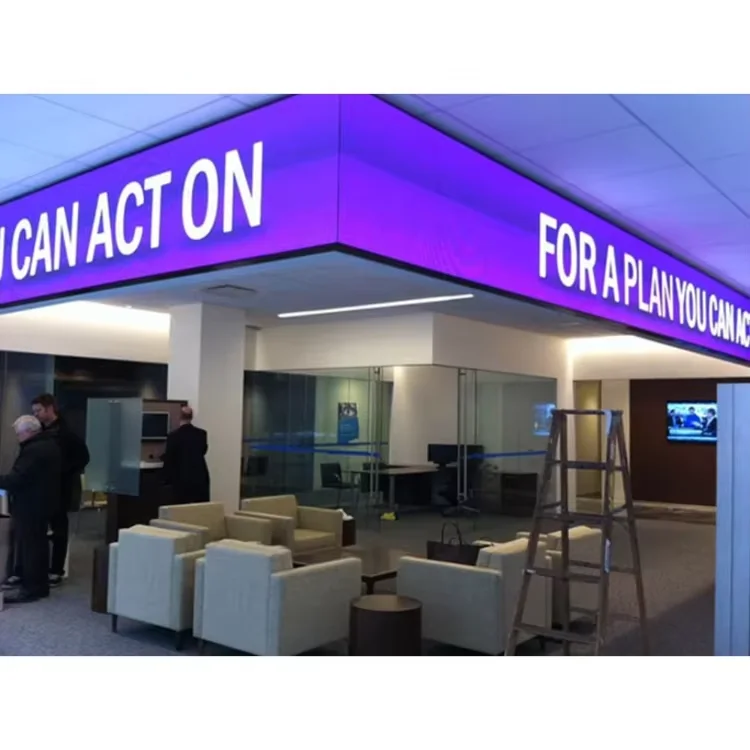 Customized indoor advertising wall display screen, right angled cube LED display screen, square column video wall panel