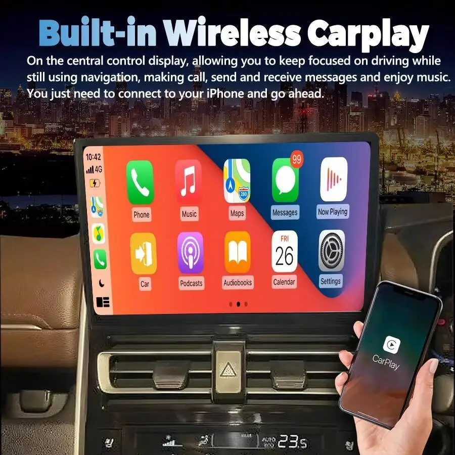 11.5 بوصة أندرويد 14 شاشة لتويوتا إنوفا 2023 2024 2025 نافي نظام تحديد المواقع راديو السيارة الوسائط المتعددة مشغل فيديو بلوتوث Carplay ستيريو