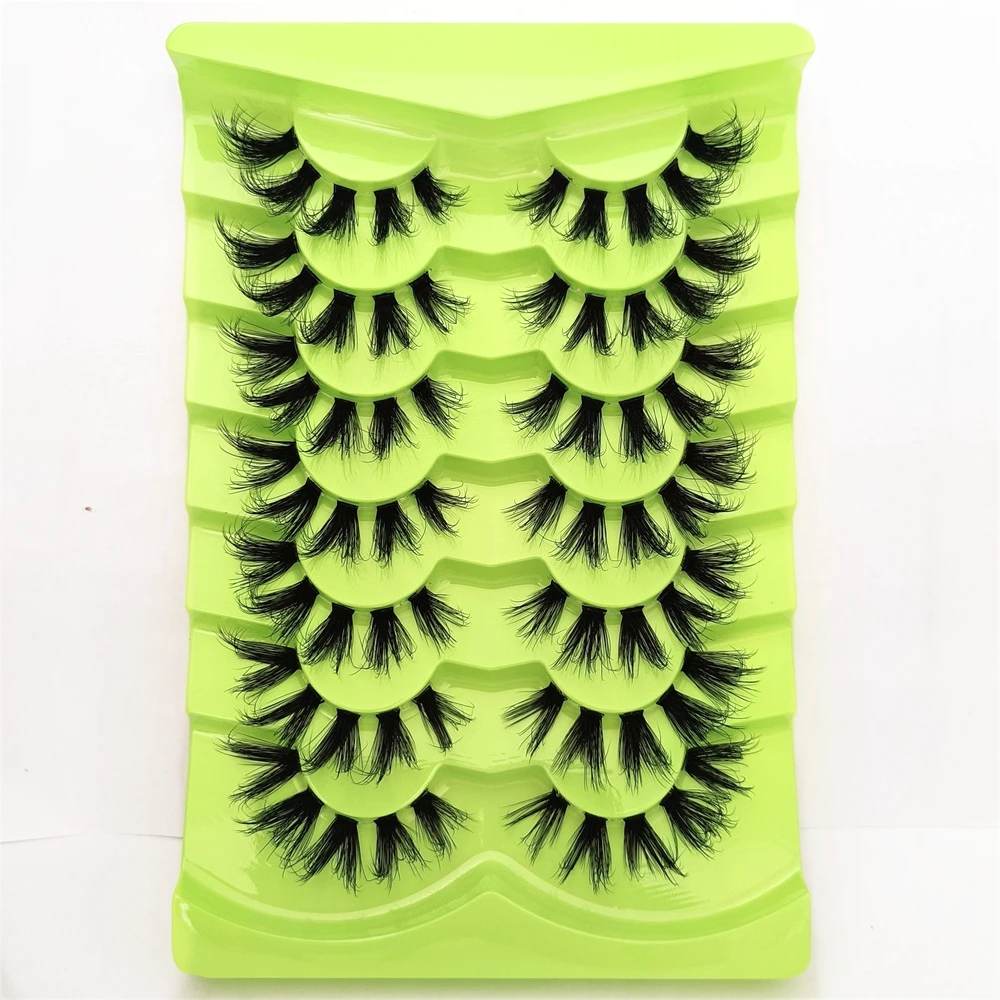 7 pares de pestañas de visón 3D pestañas de visón banda Invisible pestañas postizas de visón negro Natural tira completa cilios pestañas de maquillaje reutilizables