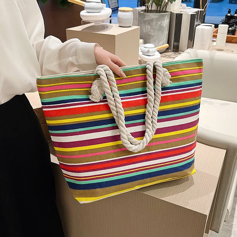 Women'S Bags Mommy Bags Travel Handbags Ethnic Canvas Bags Shoulder Handbags Handbags Women'S Rope Tote Bags Bohemian Bags