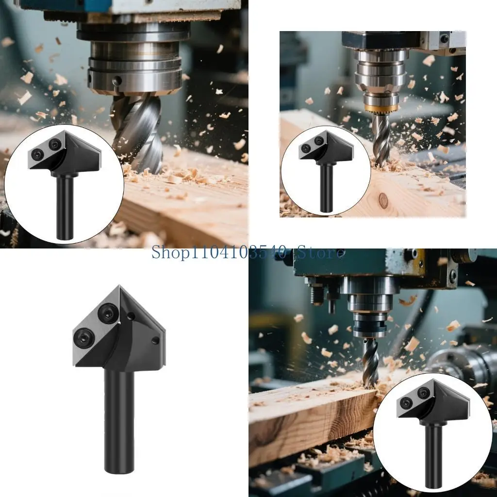 

02DC High Accuracy Hard Metal Insert V Grooves Router Bit 1/2Inch Shanks Carving Bit For Professional Woodworking And Engraving