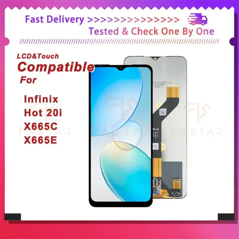 

6.6"Tested For Infinix Hot20i lcd X665C X665E LCD Display Touch Digitizer Assembly Replacement Phone Screen Infinix Hot 20i lcd