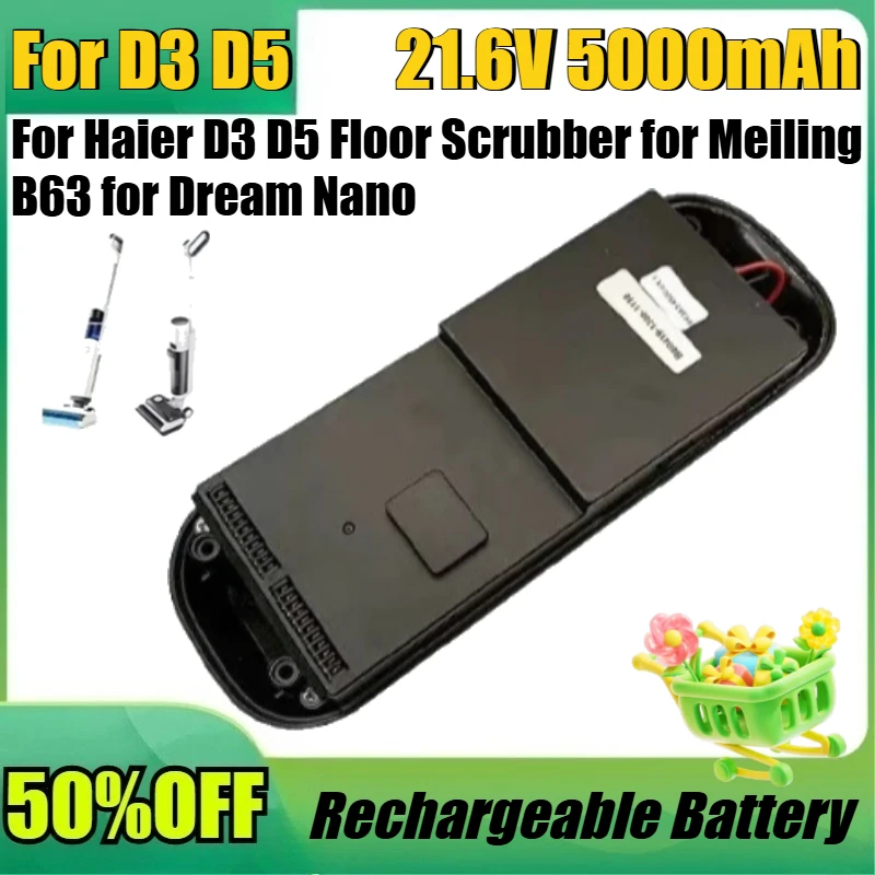 

New For Haier D3 D5 Floor Scrubber for Meiling B63 for Dream Nano for Blue Treasure BP-DT05 Sweeping Robot Battery