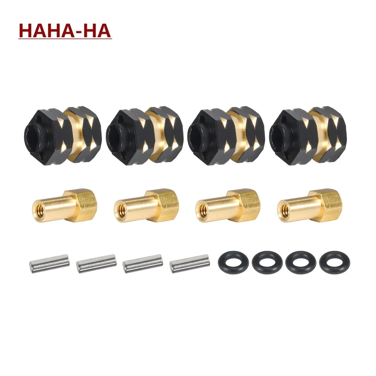 1Set Brass Hub Extenders 7mm Hex 1.0 Wheel Rims Adapter with Nuts for 1/24 RC Crawler SCX24 C10 Gladiator Bronco AX24 Upgrade