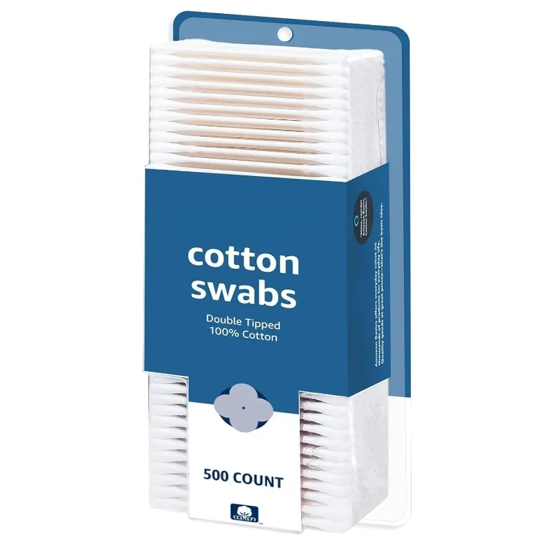 Hisopos de algodón para higiene personal y cuidado del bebé, 500 unidades, 1 paquete