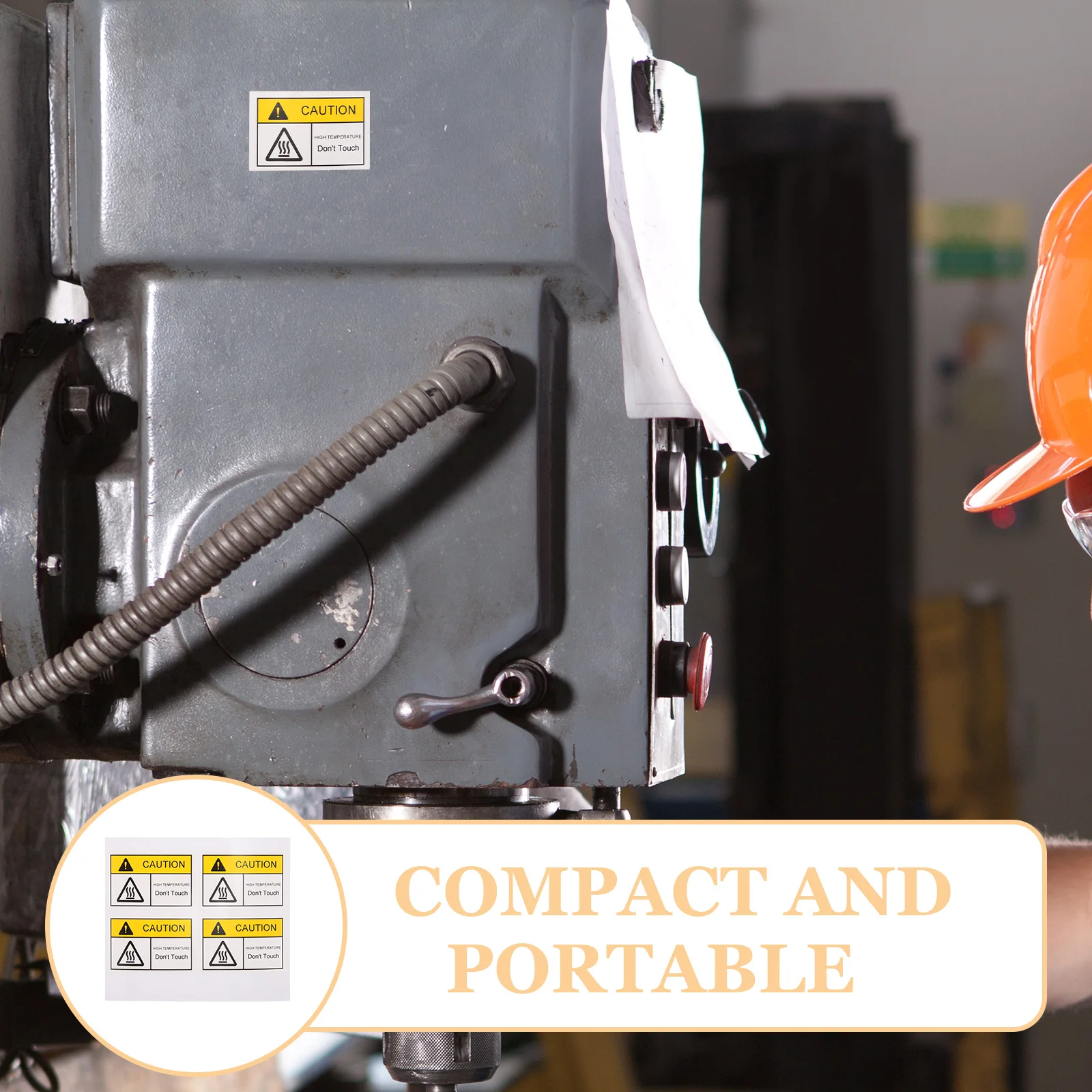 4pcs High Temperature Warning Labels 60x40mm Self Adhesive Caution Stickers Hot Safety Traffic Symbols