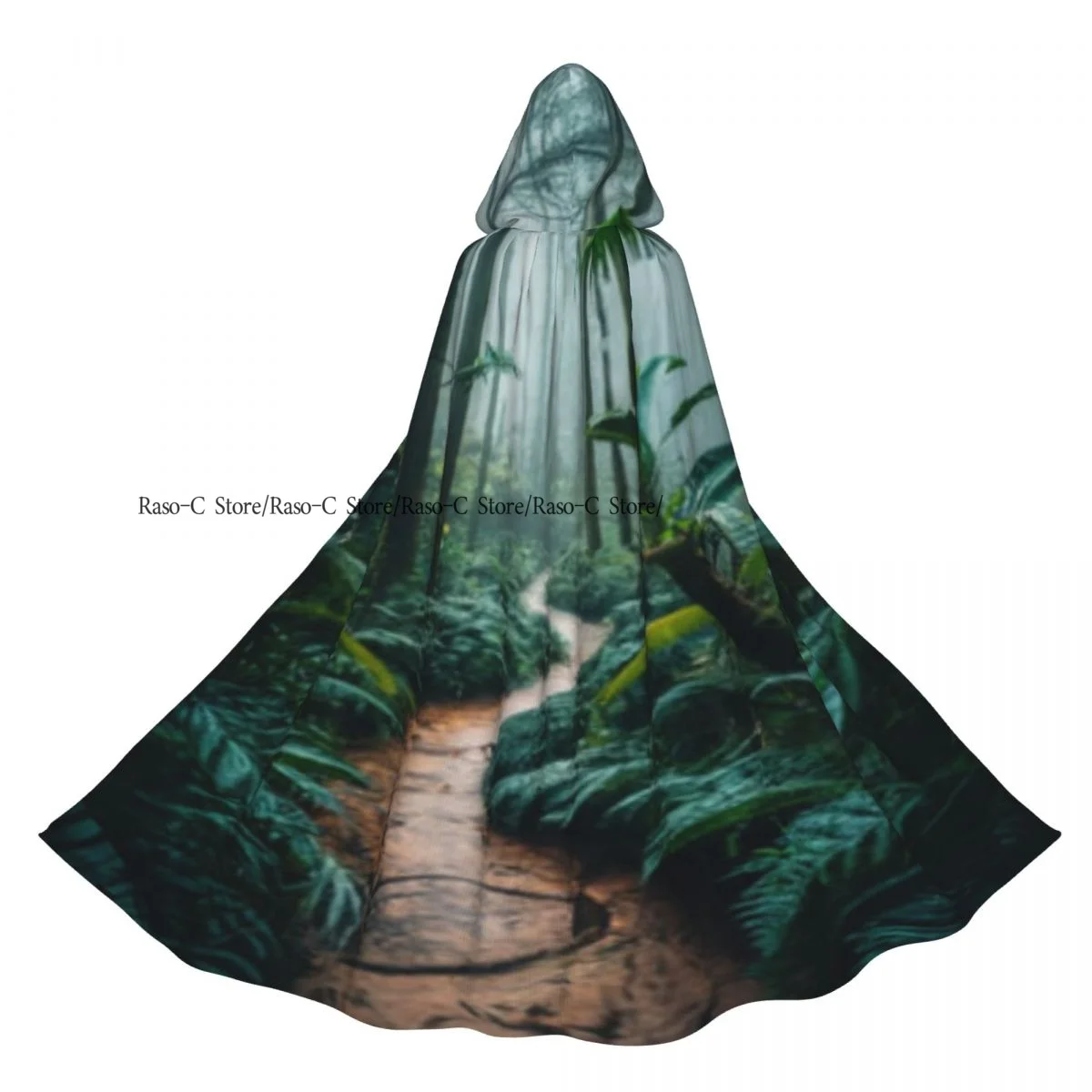 

Long Cape Cloak Pathway Through The Forest In The Misty Morning Hooded Cloak Coat Autumn Hoodies