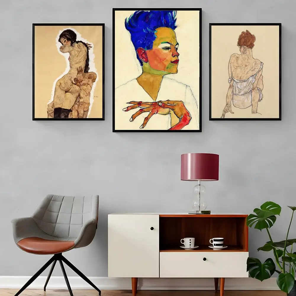 Art Egon Schiele Painting Calligraphy Canvas Poster Waterproof & Durable Ideal Wall Decor for Every Space