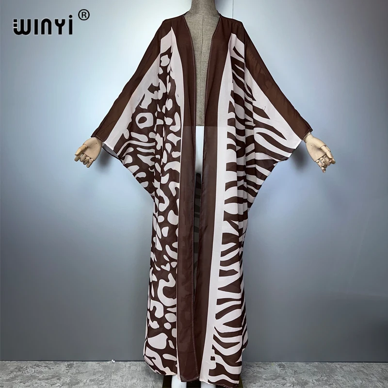 WINYI Afrika Böhmen neue Kimonos lose Kleider für Frauen Strickjacken Strand Outfits Kaftan Strand Cover Up Abendkleid Maxikantel