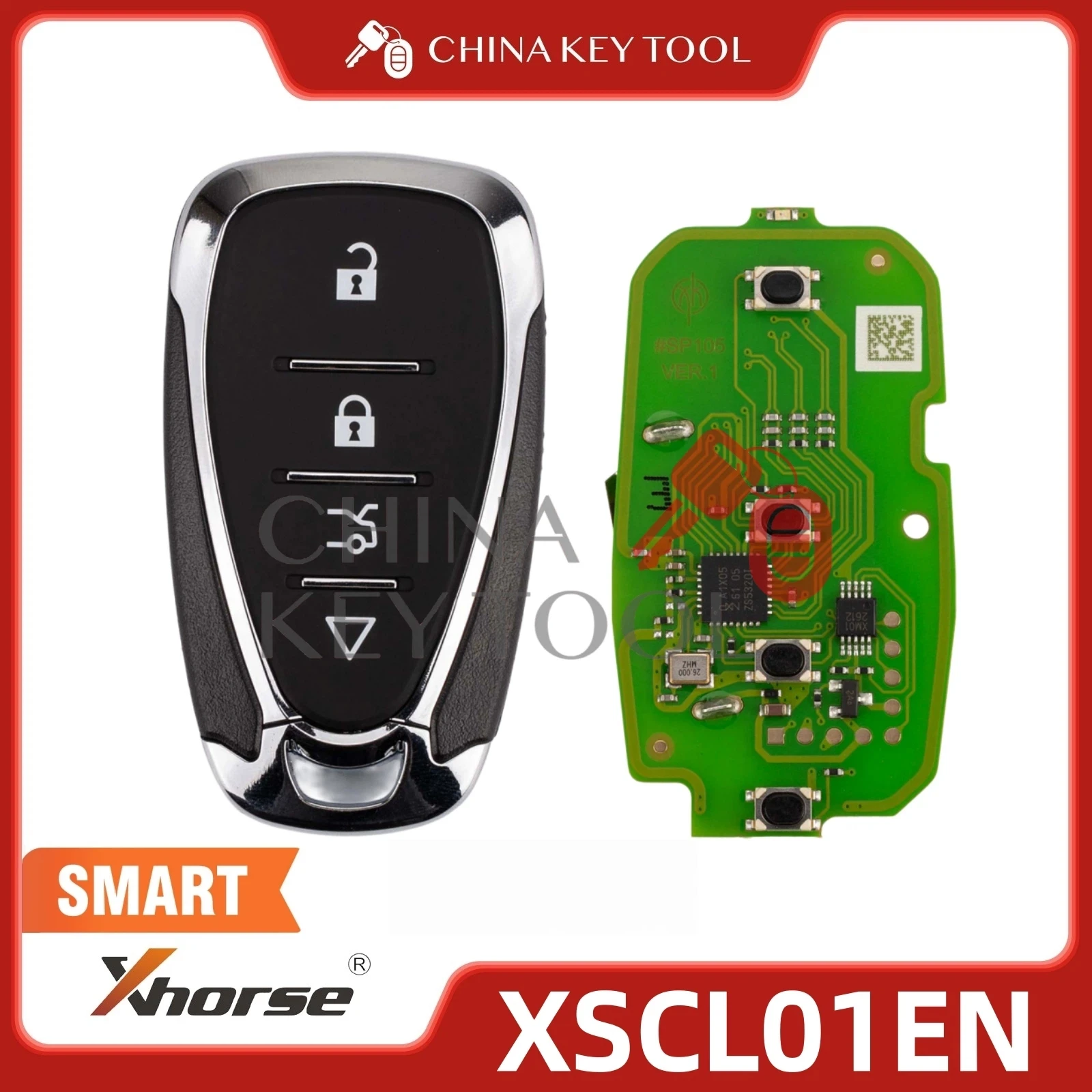 Xhorse Smart Key 4 Buttons for Chevrolet Style XSCL01EN XSCLN1EN Global Version
