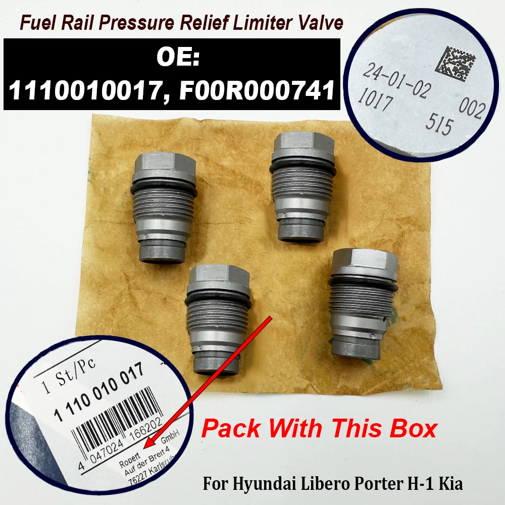 1/3/4PCS 1110010017 F00R000741 Fuel Rail Pressure Relief Limiter Valve For Hyundaii Libero Porter H-1 Kiaa