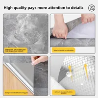 Imitation Marble Floor Tiles Waterproof Peel and Stick Self-Adhesive Wallpaper Non-Slip Wear-Resistant Decorative Floor Stickers 4