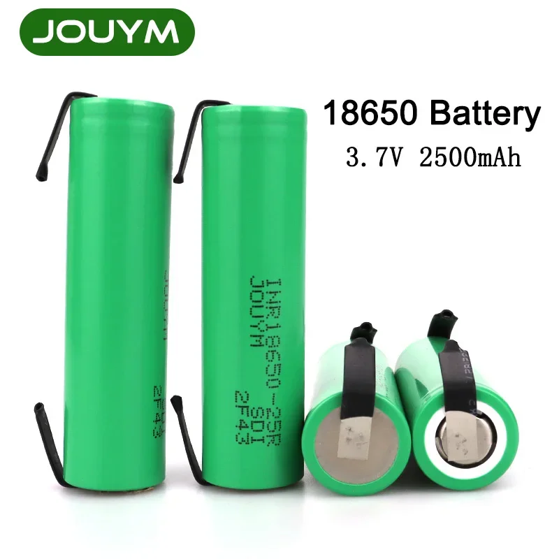 

18650 Battery INR18650 25R 2500mAh 3.7V 3C High Current Discharge 30A Power Rechargeable Lithium Batteries ( Welding Nickel )