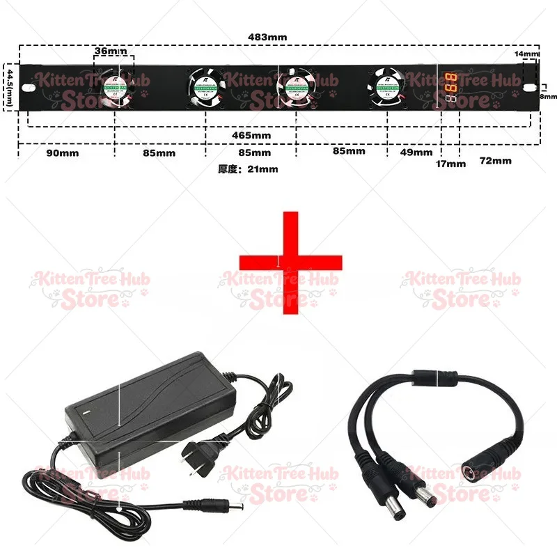 Rack Mount Cooling Fan, Temperature Control Silent Ventilation