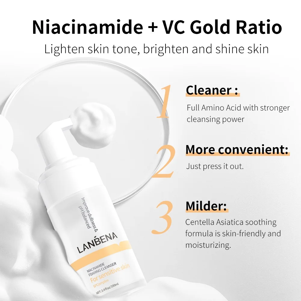 LANBENA Niacinamide Whitening Series Diminish Melanin Brighten Skin Tone Control Oil And Moisturize