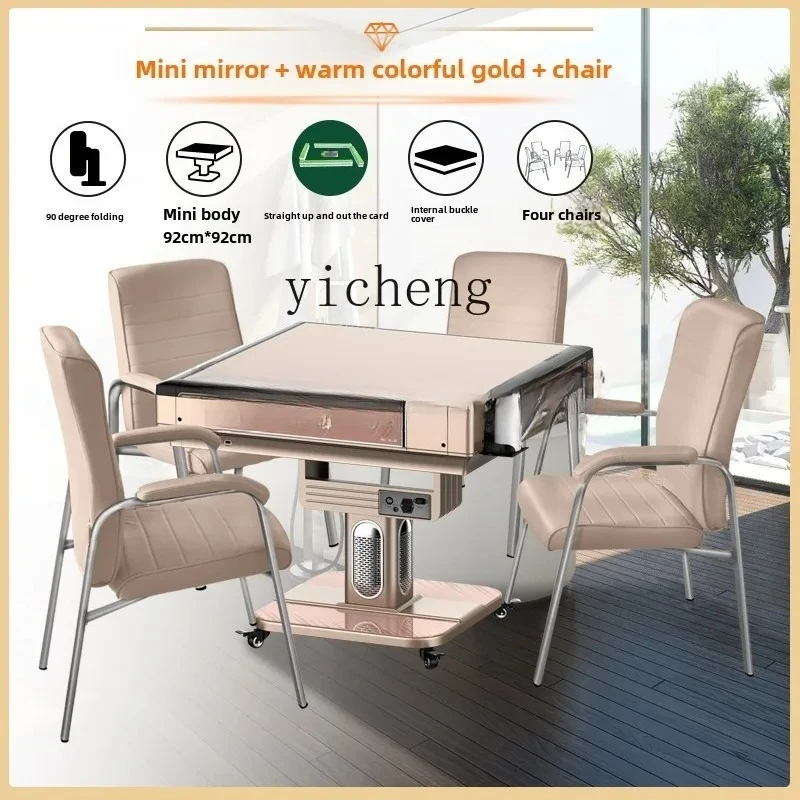 CZ-1  Automatic air-heated dining table dual-purpose mahjong table household small four-port machine hemp
