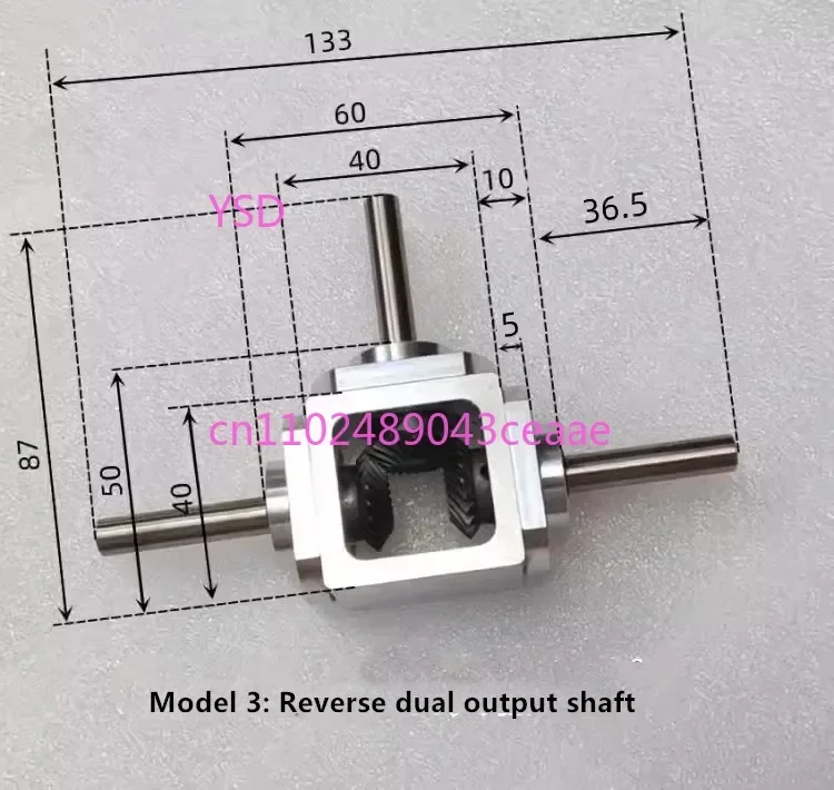 

1:1Cross Commutator Right Angle Drive Gearbox 1M 20T 8MM Spiral Bevel Gear Reducer