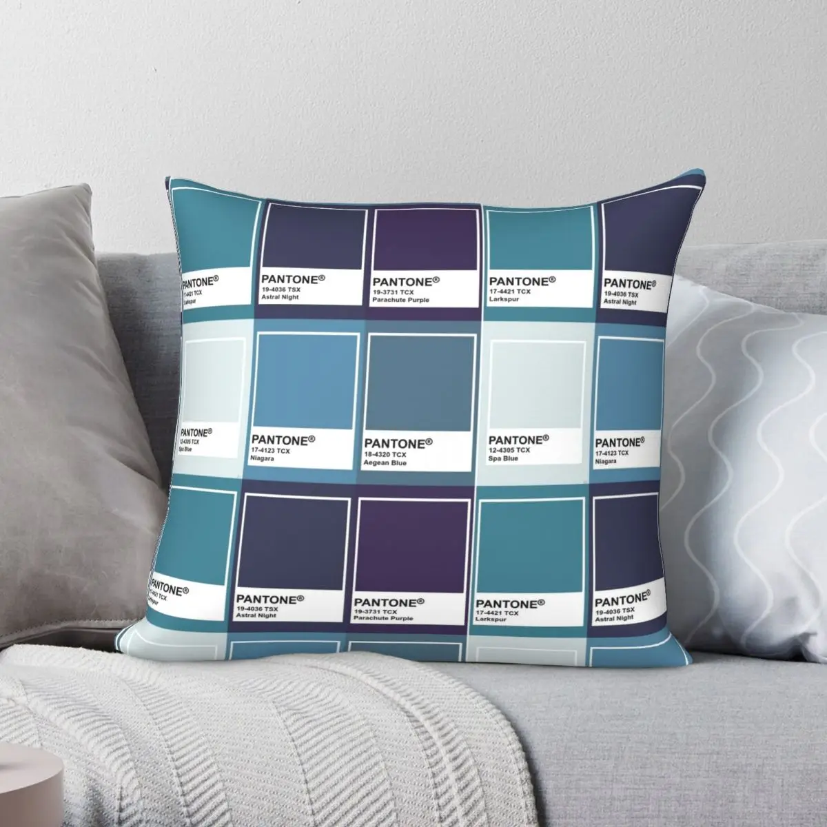 Pantone Color Swatch Pattern Square Pillowcase Polyester Linen Velvet Printed Zip Decor Pillow Case Sofa Cushion Cover Wholesale