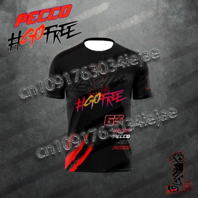 

New Motorcycle Race # 63 Driver Francesco Bagnaia Fan Men's Summer Quick Drying Sports Outdoor Leisure T-shirt