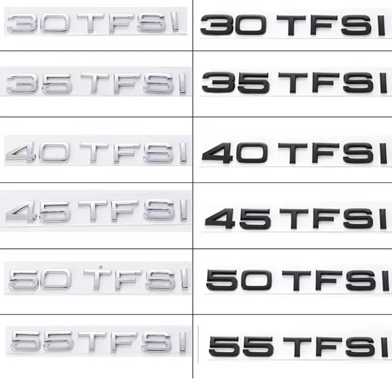 3D ABS Car Sticker 30 35 40 45 50 55 TFSI Letters Logo Trunk Emblem Badge Decals For Audi A3 A4 A5 A6 A8 Q2 Q3 Q5 Q7 RS3 Styling