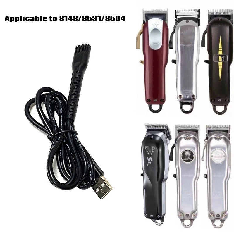 Cabo de carregamento USB para Electric Hair Clipper, 1 m, 2m, 5V, Carregador para WAHL 8148, 8591/8504, Peças de reposição, Acessórios Barbearia