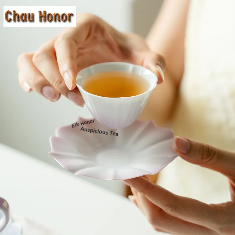 

45 мл градиентная фиолетовая керамическая чашка для чая, элегантная чаша для чая, кувшин, чайная дегустация, чашка с ароматом, чашка Chazhan Master, чайная церемония, ремесло