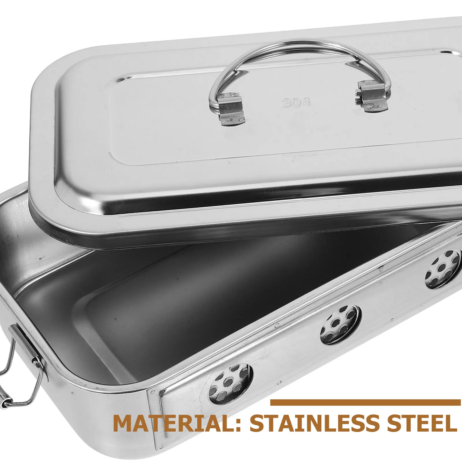 Stainless Steel Tool Box Perforated 8 Inch Lid Doctor Tool Tray Hospital Laboratory Storage Stainless Steel Tray