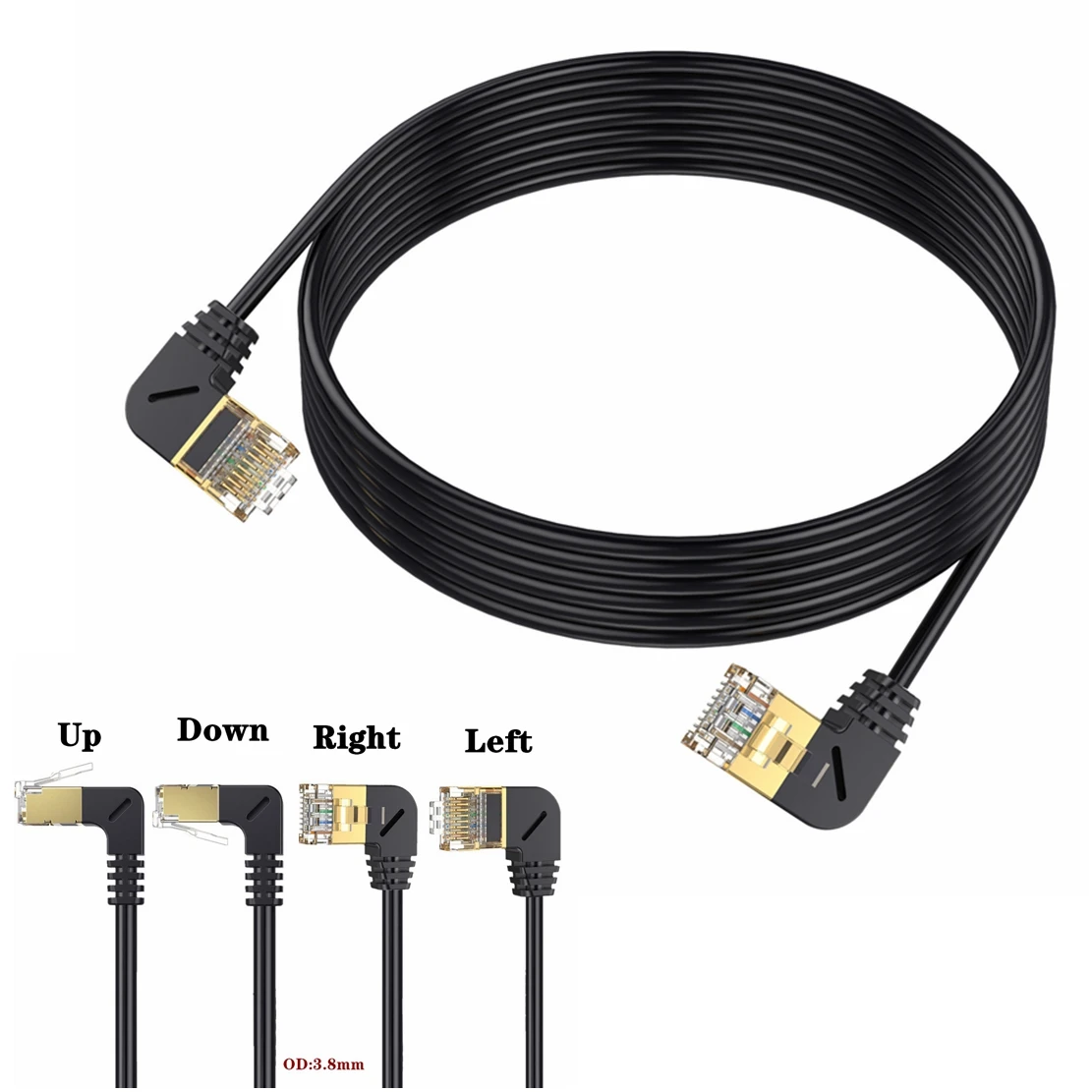 Double elbow CAT8 Ethernet Cables Rj45 Cable 40Gbps SSTP cat 7 High Speed cable CAT 8 Network Lan Cord 0.25m 1m Ethernet Patch