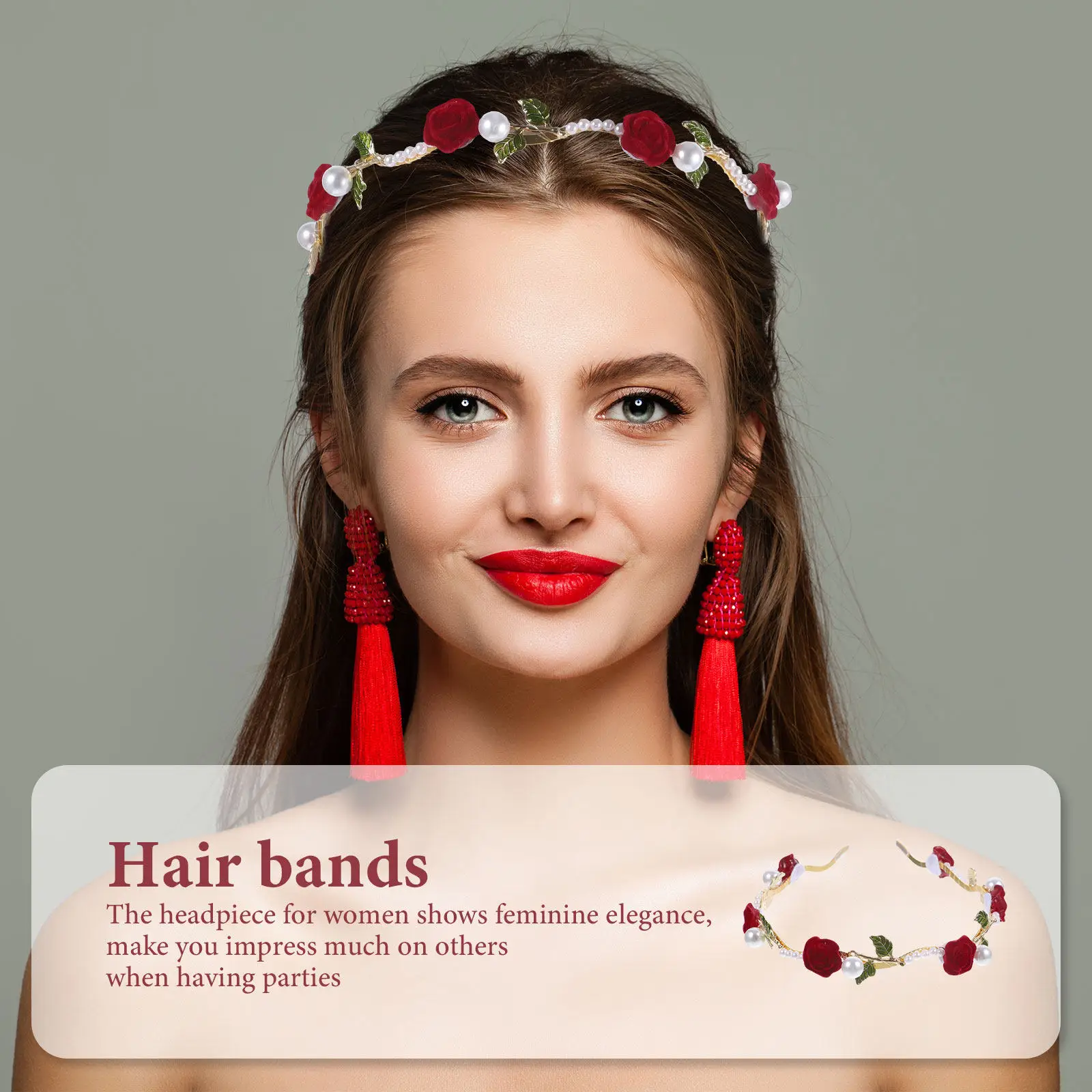 

Rose Gold Alloy Floral Pearl Headband for Women Comfortable Elegant Bridal Hairpiece Wedding Anniversary Formal