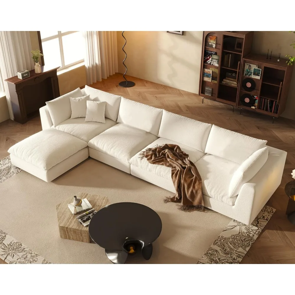 

Oversized Modular Sectional Sofa,Couch Sectional Deep Seat Sofa Linen Upholstered Oversized Sectional Couches for Living Room