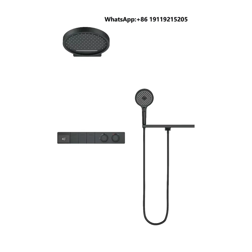 Mixer Water Three-function LED Digital Display Constant Temperature Shower Set with Jet Spray Shower Head System