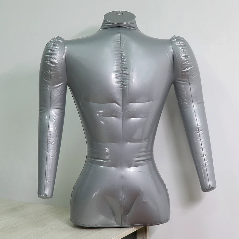 Maniquí inflable, modelo de exhibición portátil, Torso de medio cuerpo masculino, modelo de PVC para Tops, collares, bufandas, expositor de ventana de espectáculo simulada