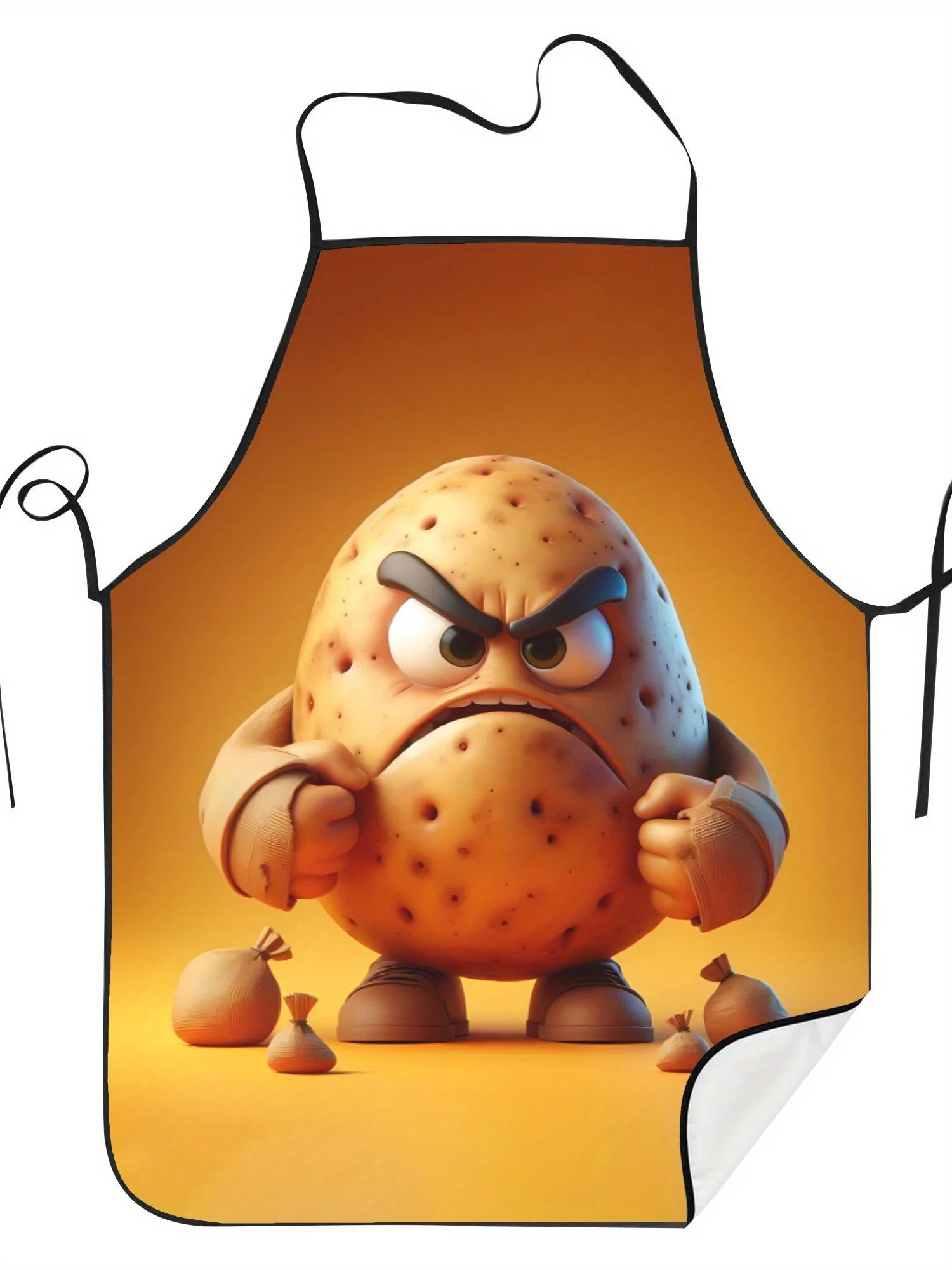 One Piece Potato Themed Creative Retro Design Apron Suitable For Crafts Baking Painting Cleaning Cooking Chef Waiter Cafe Apron
