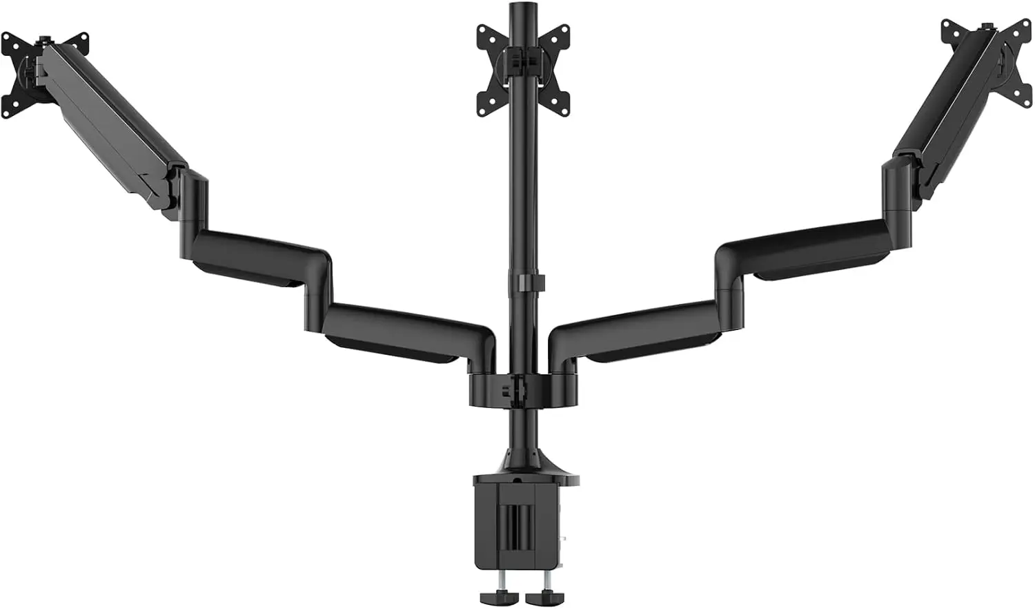 

Triple Monitor Stand for Three Screens up to 32", Heavy Duty C-Clamp Base, Fully Adjustable Gas Spring Arms Hold 30.9 lbs Each