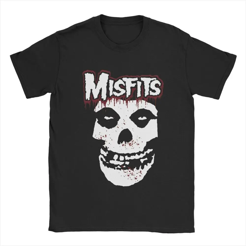 Misfits Skull Gothic Cotton T-Shirts Men Women Vintage Short Sleeve T Shirt Hip Hop Punk Tees Oversized Harajuku Tops Clothing