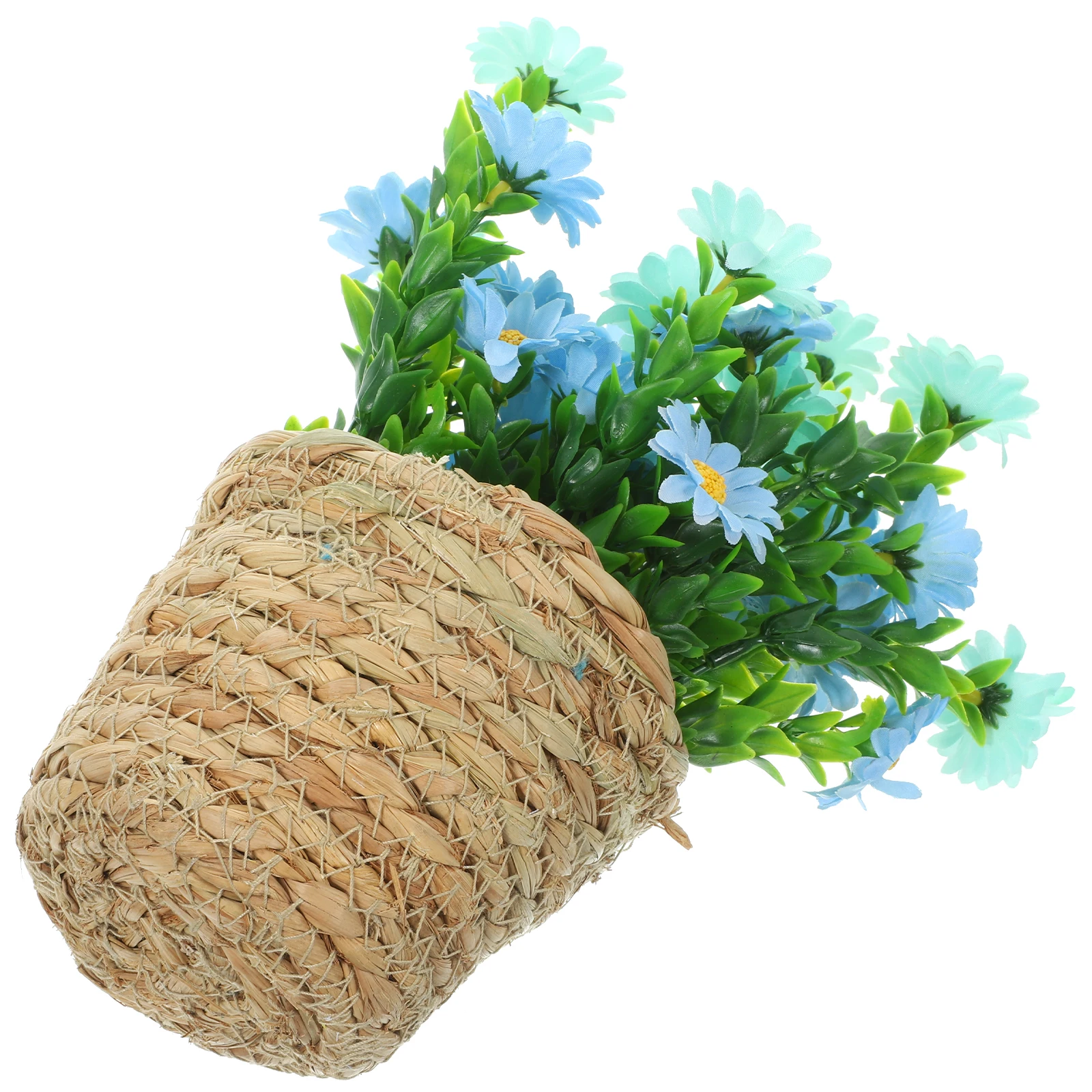 

Artificial Potted Plant Faux Rattan Silk Flower Decorative for Living Room Garden Office Table Desk Shelf Display