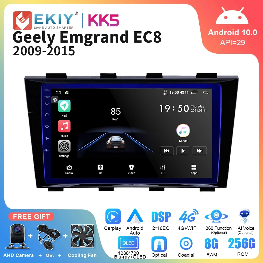 

EKIY KK5 Car Radio Android 10 For Geely Emgrand EC8 2009-2015 DSP Multimedia System Navigation GPS Auto No 2Din DVD Video Player