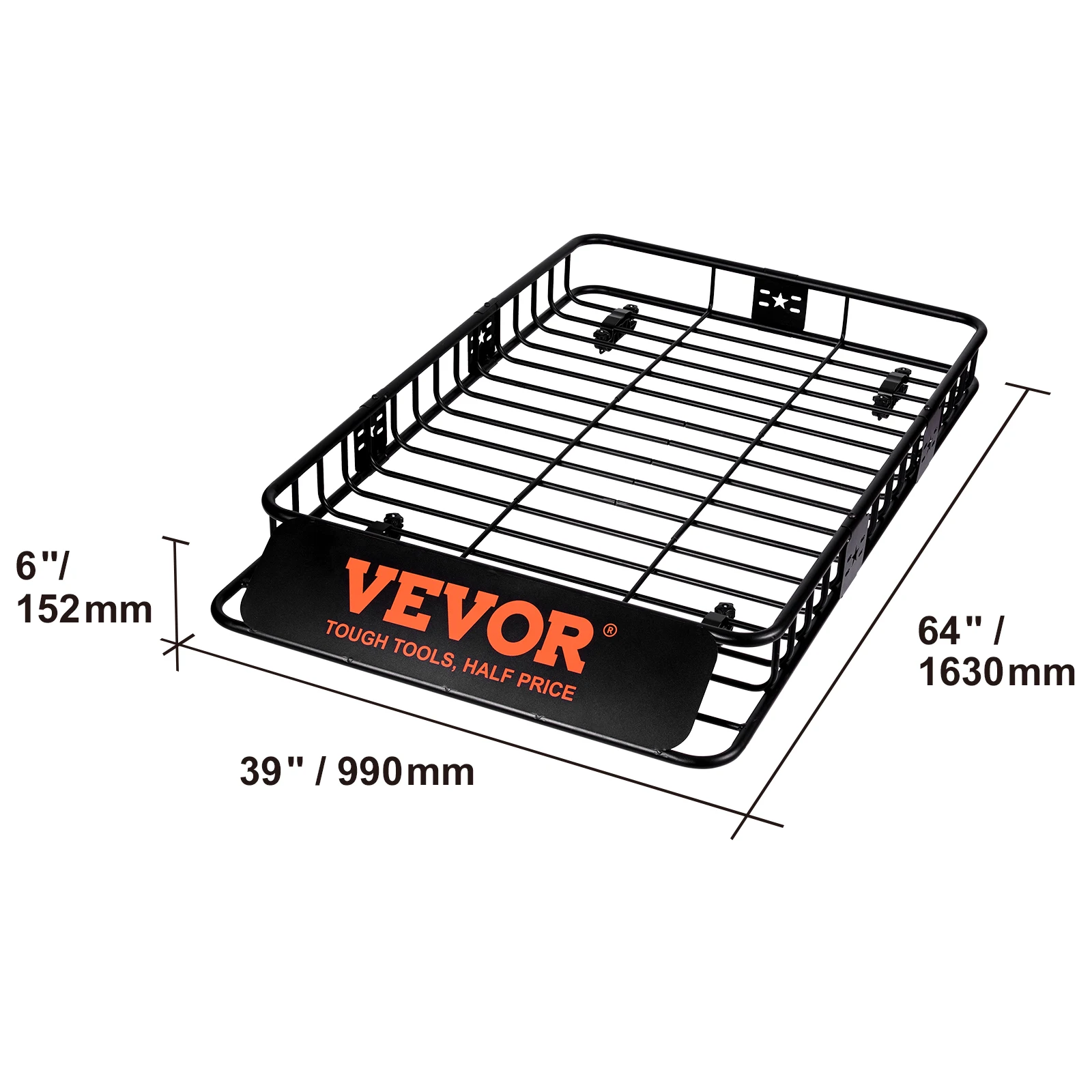 SucceBuy Imperiaal Cargo Basket 46"x36"x4.5" / 51"x36"x5" Rooftop Cargo Carrier Heavy-Duty 200LBS Capaciteit voor SUV Vrachtwagen Voertuig