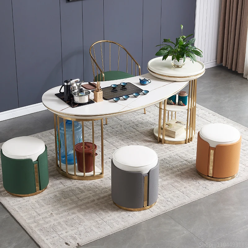 مقعد مكياج فاخر خفيف، مقعد دوار عالي الجودة، مقعد جلدي لطاولة القهوة في غرفة المعيشة،