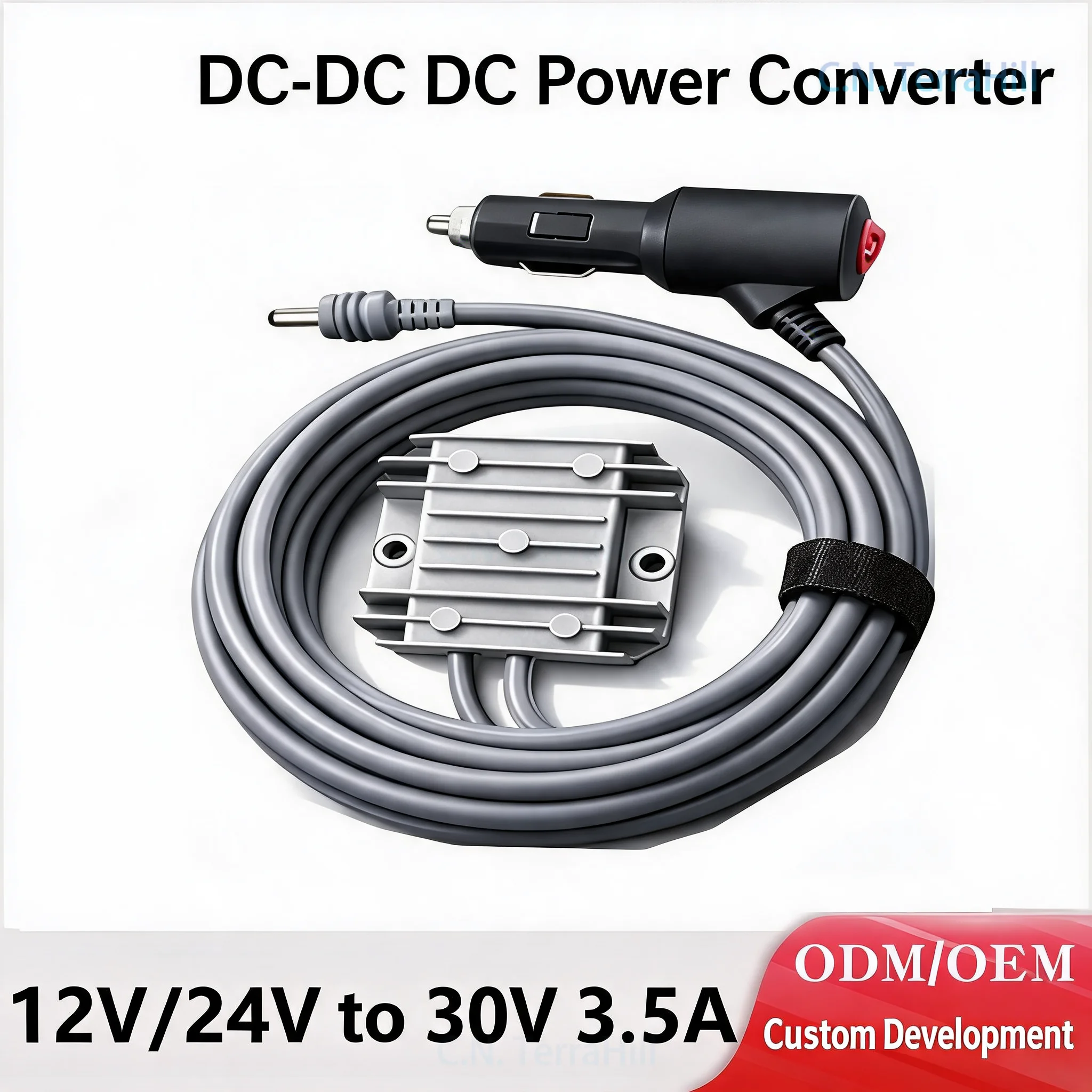 12V 24V to 30V 3.5A Car Power Converter with Cigarette Lighter Socket, DC Step-Up Boost Converter with Switch